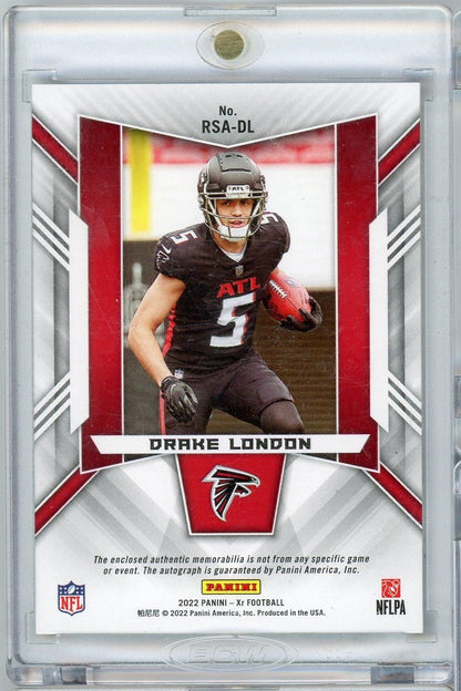 2022 Panini XR Gold Drake London #RSA-DL #'d 10/10 RPA Auto Rookie RC Football Card