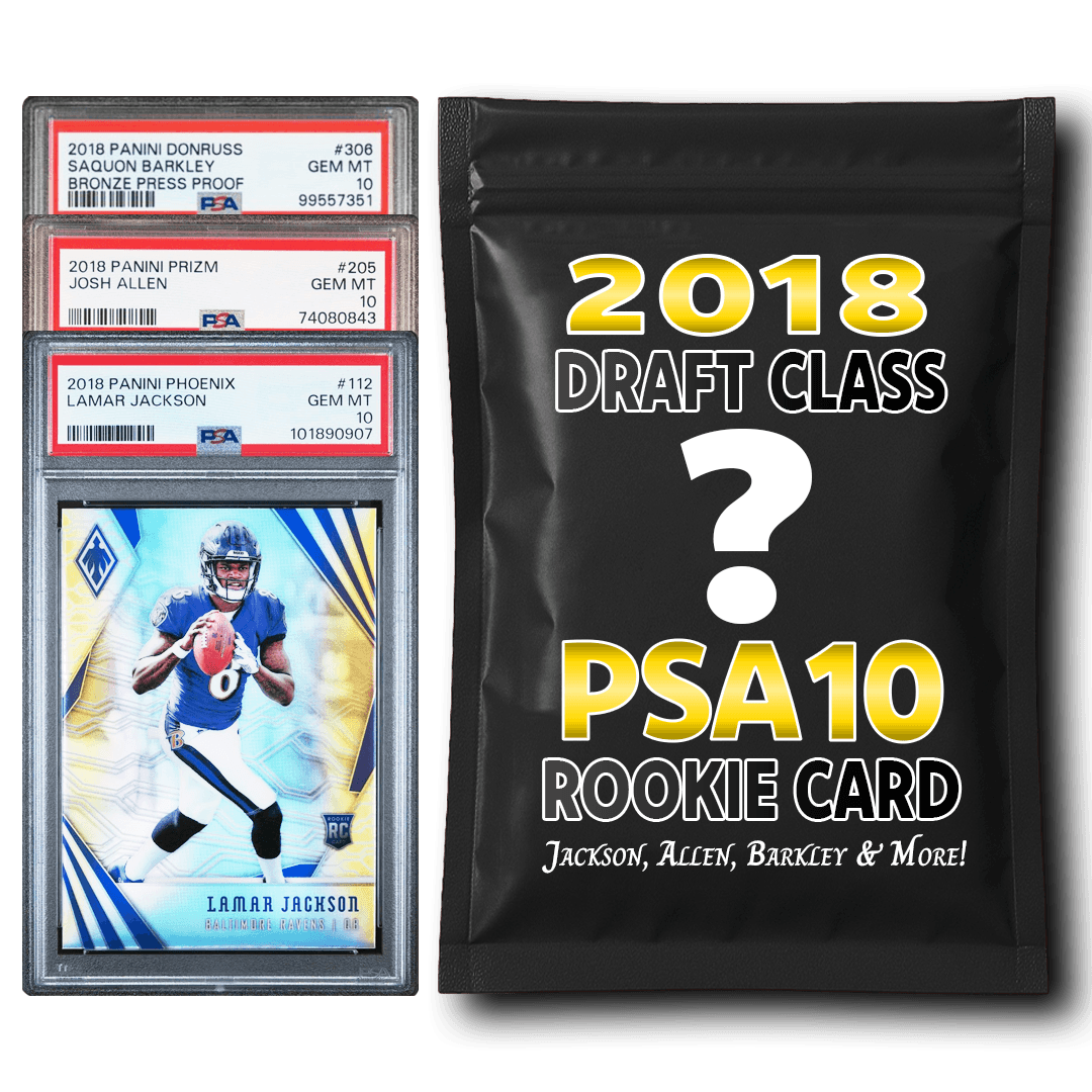 PSA 10 Graded 2018 NFL Rookie Card Mystery Pack (Lamar, Allen, Saquon & More!)