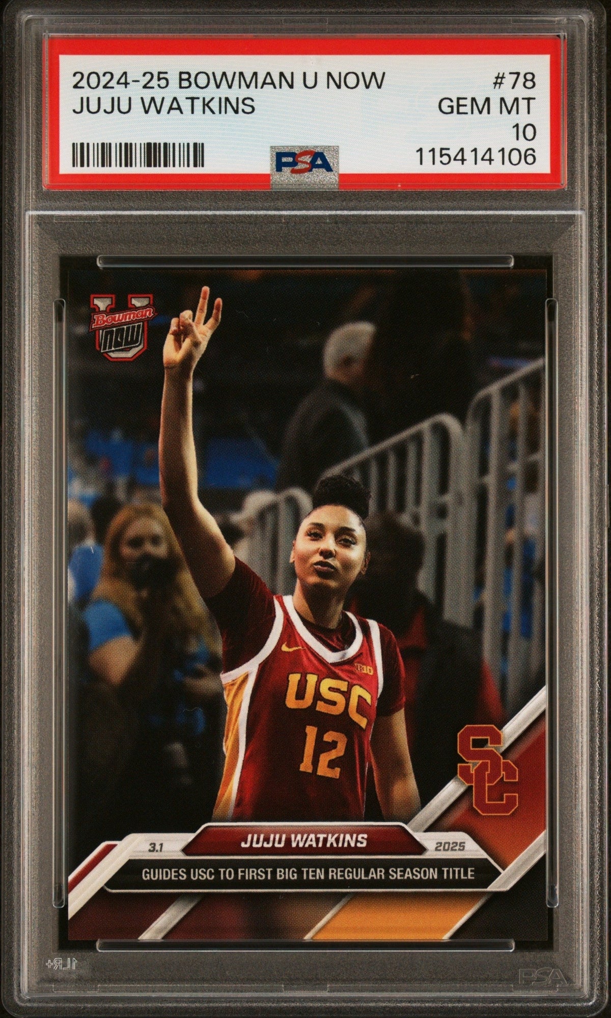 Graded 2024 Topps Bowman U Now JuJu Watkins #78 Rookie RC Basketball Card PSA 10 Gem Mint