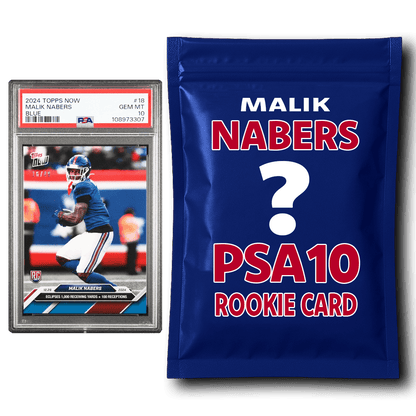Malik Nabers PSA 10 Graded Football Rookie Card Mystery Pack