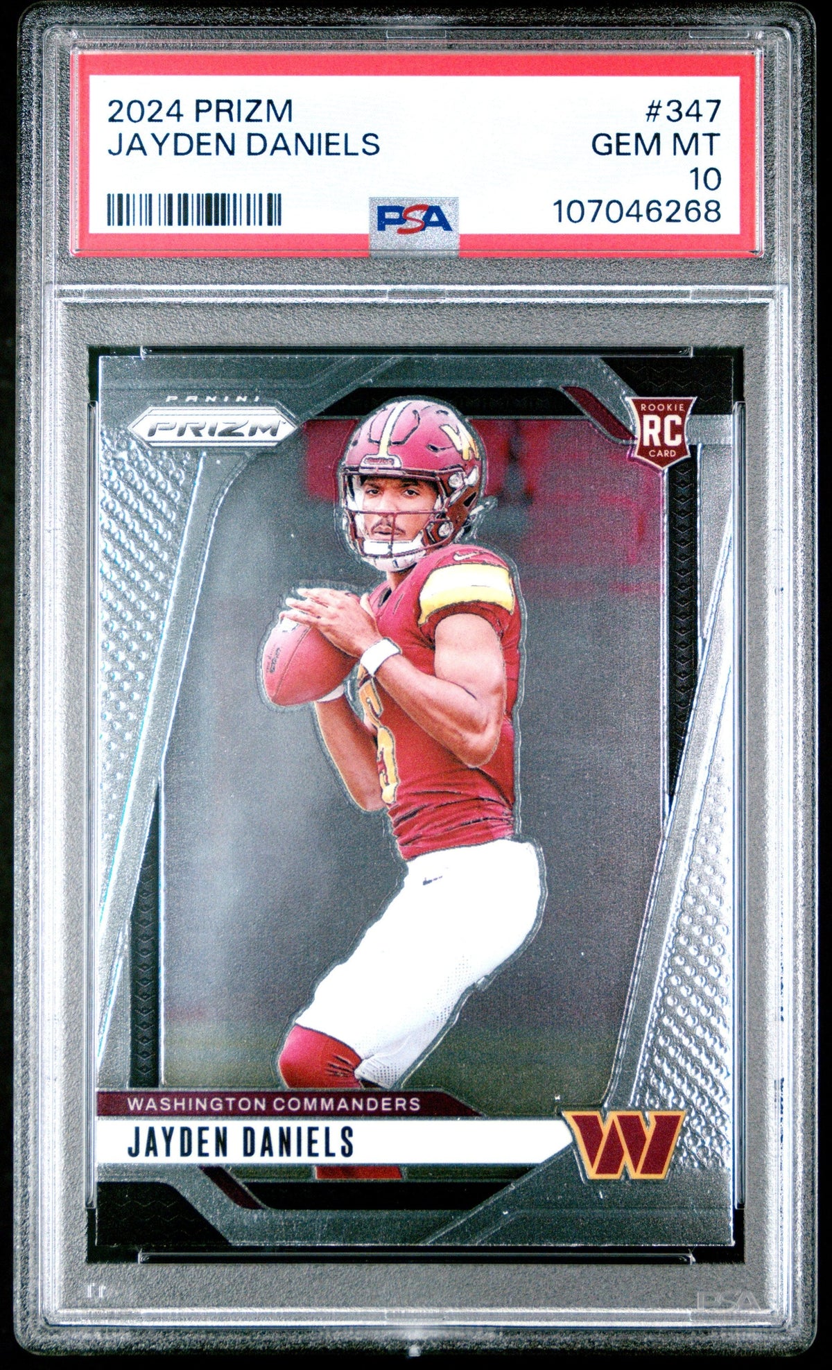 Graded 2024 Panini Prizm Jayden Daniels #347 Rookie RC Football Card PSA 10 Gem Mint