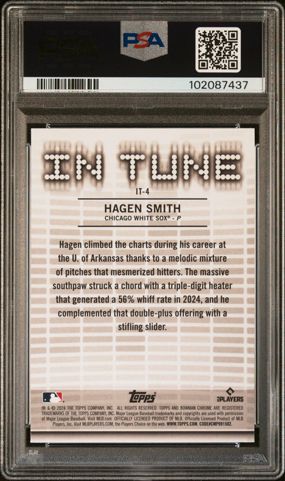 Graded 2024 Topps Bowman Draft Hagen Smith #IT4 In Tune Rookie RC Baseball Card PSA 10 Gem Mint