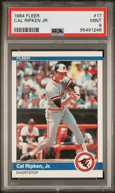 Graded 1984 Fleer Cal Ripken Jr. #17 Baseball Card PSA 9 Mint