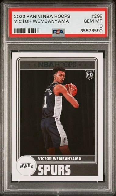 Graded 2023 Panini Hoops Victor Wembanyama #298 Rookie RC Basketball Card PSA 10 Gem Mint