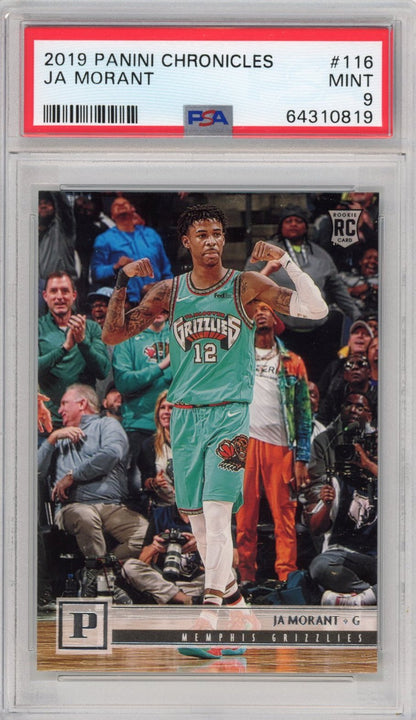Graded 2019-20 Panini Chronicles Ja Morant #116 Young Dolph Key Glock Rookie RC Basketball Card PSA 9 Mint