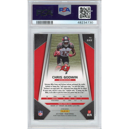 Graded 2017 Panini Prizm Chris Godwin #243 Red White & Blue Rookie RC Football Card PSA 10 Gem Mint