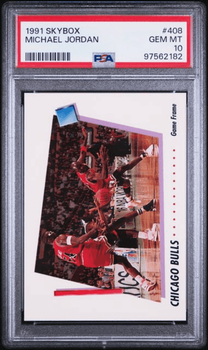 Graded 1991 Skybox Michael Jordan #408 Basketball Card PSA 10 Gem Mint