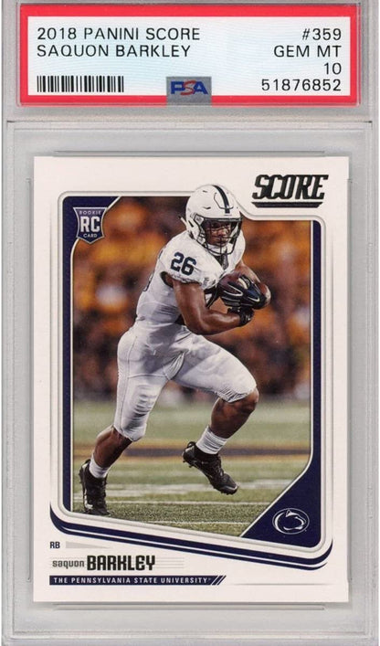 Graded 2018 Panini Score Saquon Barkley #359 Rookie RC Football Card PSA 10 Gem Mint