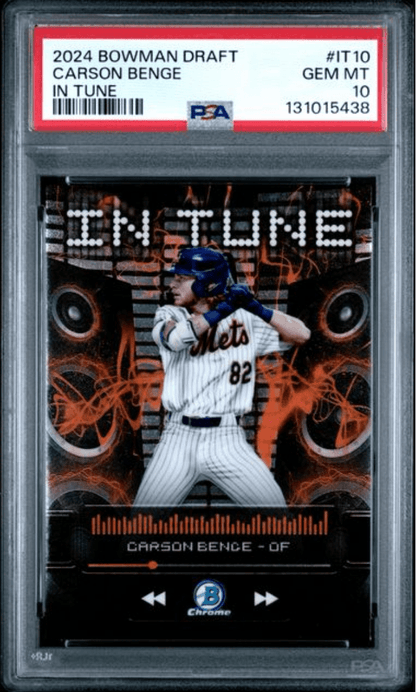 Graded 2024 Topps Bowman Draft Carson Benge #IT10 In Tune Rookie RC Baseball Card PSA 10 Gem Mint