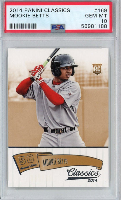 Graded 2014 Panini Classics Mookie Betts #169 Rookie RC Baseball Card PSA 10 Gem Mint