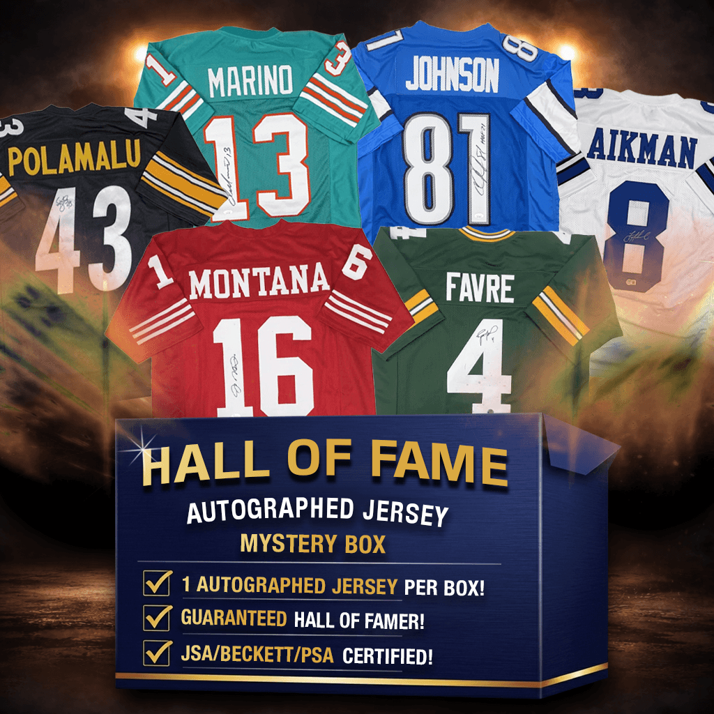 Hall of Famers Autographed/Signed Football Jersey Mystery Box with PSA JSA or Beckett COA