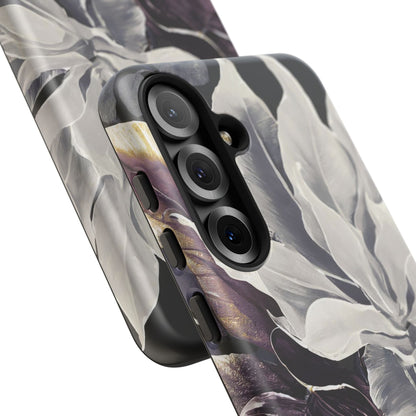 White & Plum Floral Tough Phone Case