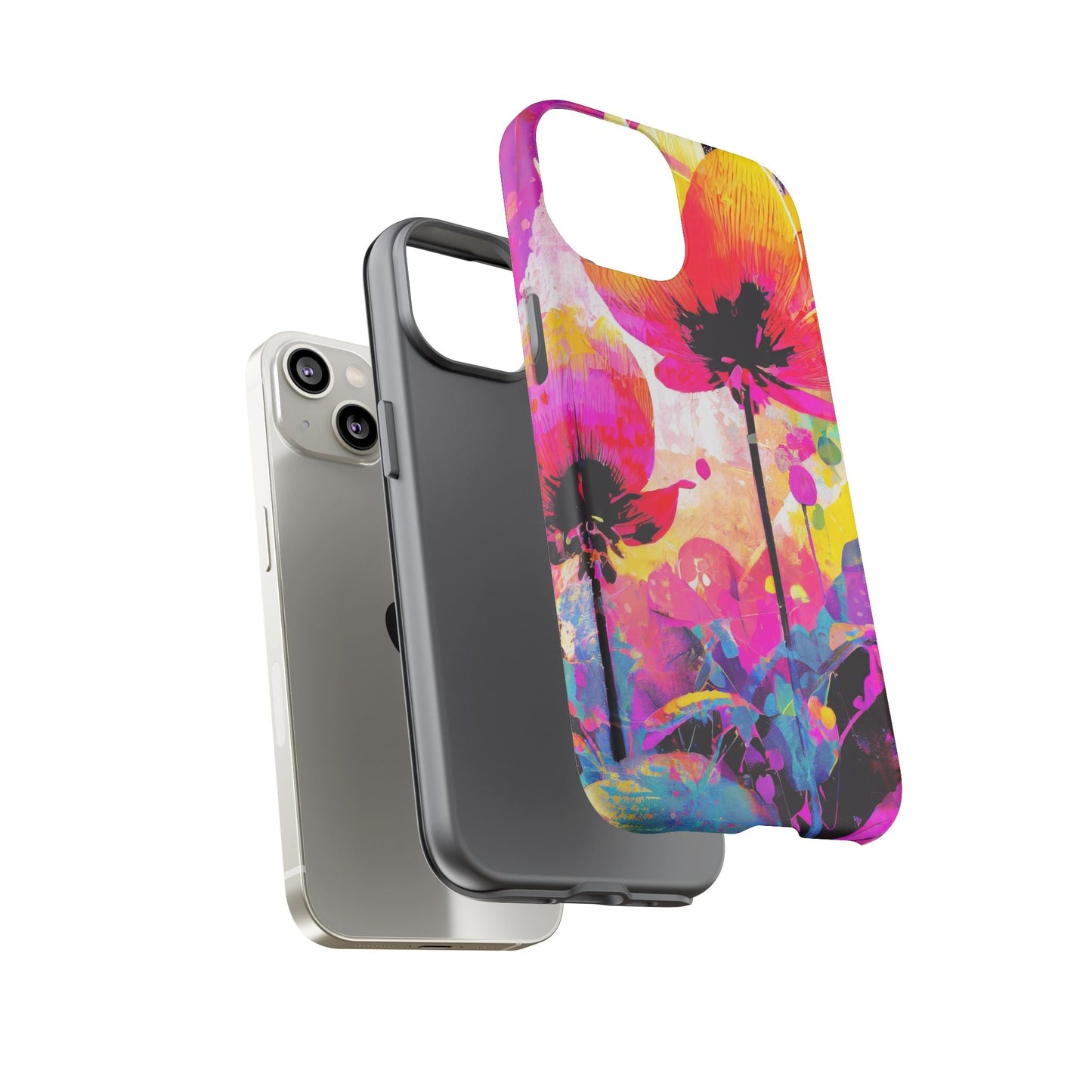 Neon Floral Tough Phone Case