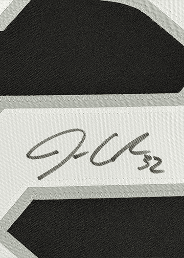 Framed Autographed/Signed Jonathan Quick 35x39 Los Angeles LA Black Hockey Jersey JSA COA