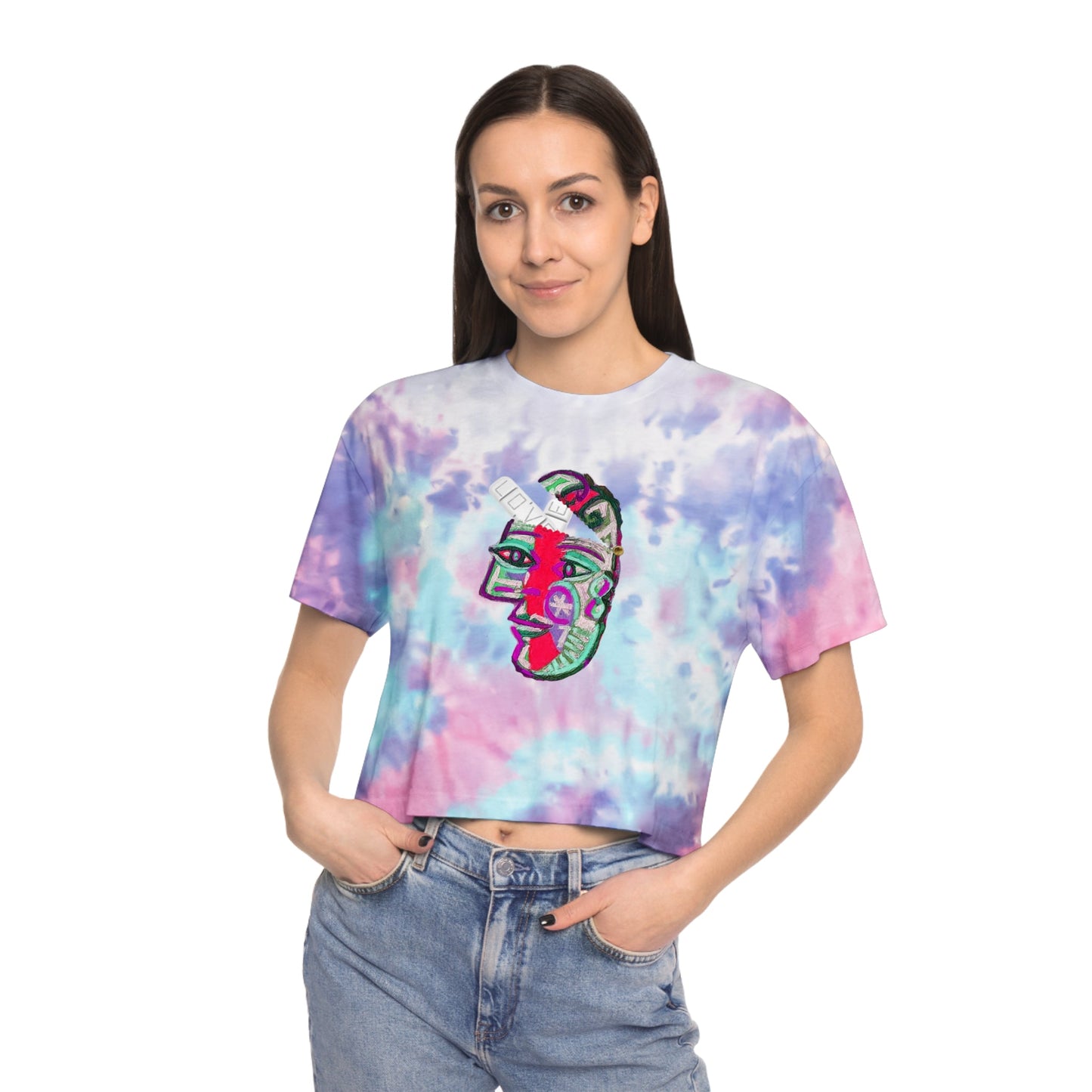 LOVE PILL Women's Tie-Dye Crop Tee