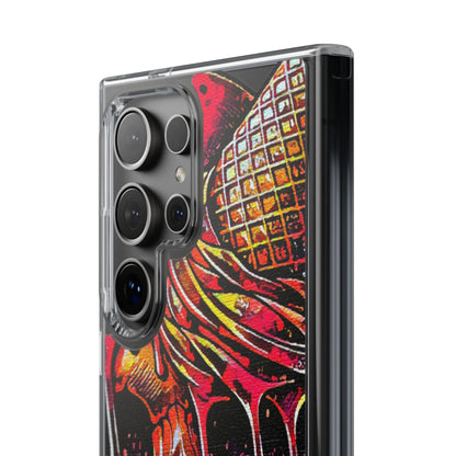 Neon Ice Cream Skull Clear Phone Case