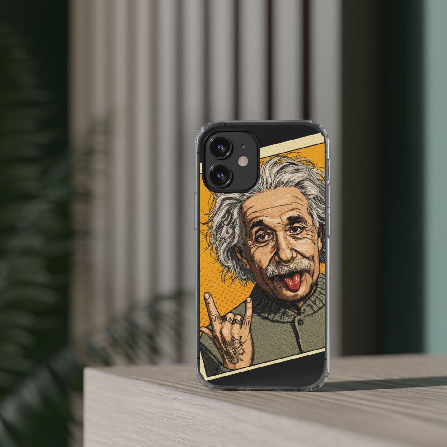 Edgy Einstein Clear Phone Cases