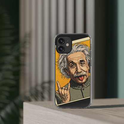 Edgy Einstein Clear Phone Cases