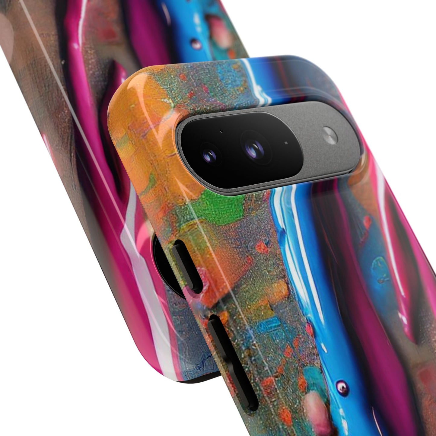 Colorful Artistic Paint Splatter Tough Phone Case