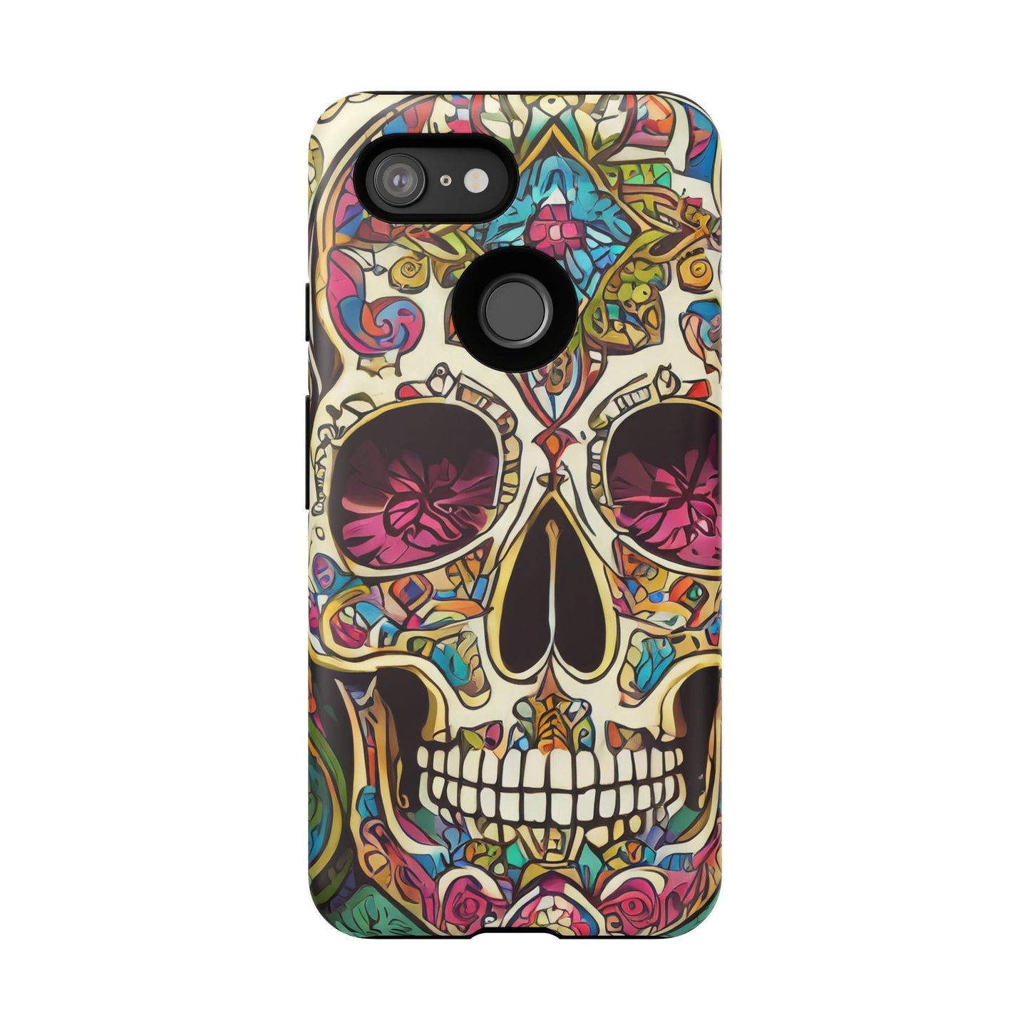 Colorful Sugar Skull Tough Phone Case