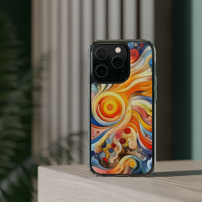 Colorful Abstract Swirl Clear Phone Case