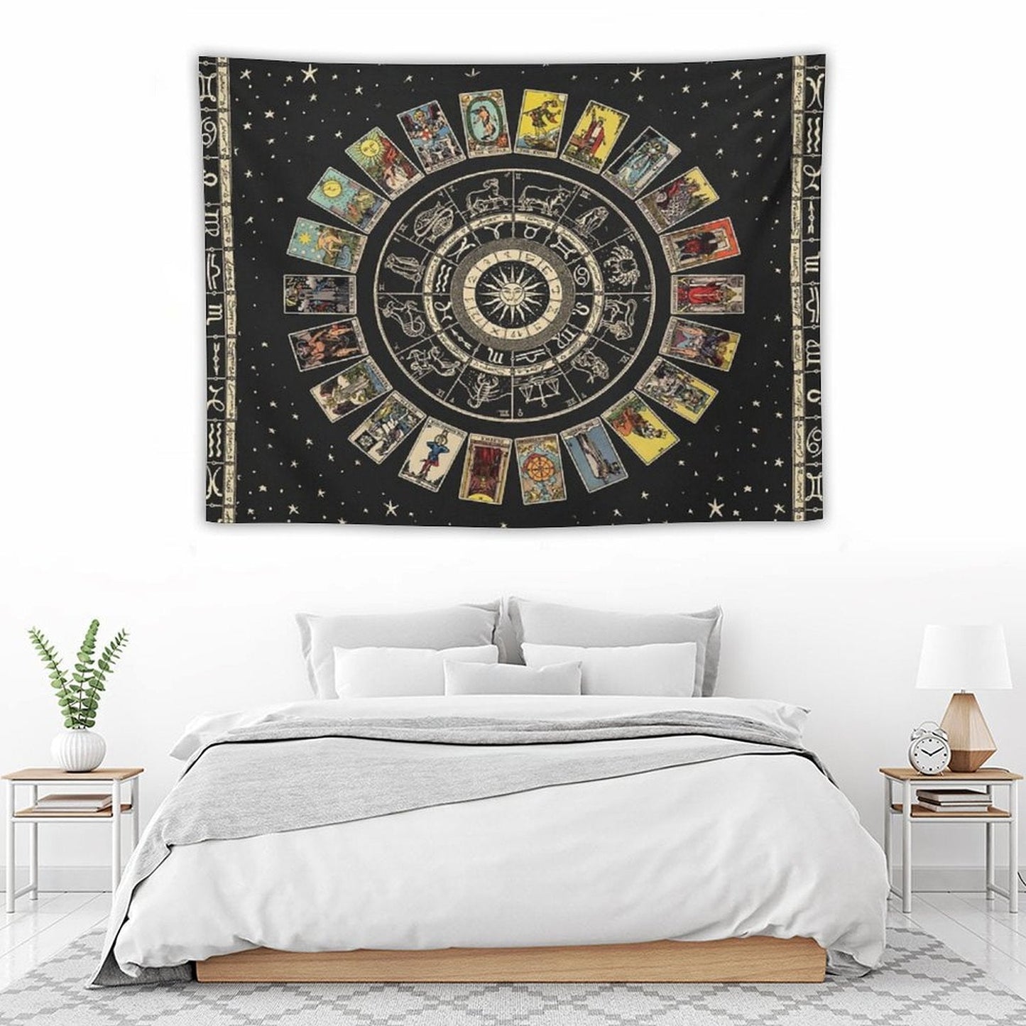 Wheel of The Zodiac, Astrology Chart And The Major Arcana Tarot Tapestry