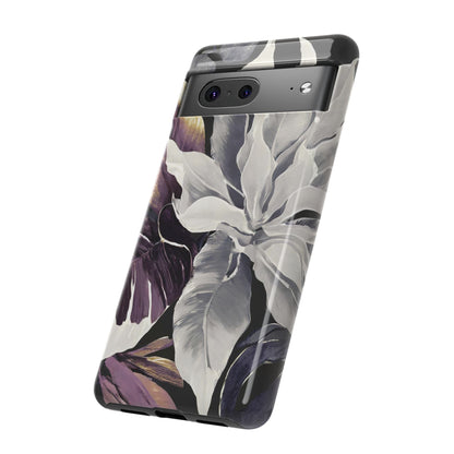 White & Plum Floral Tough Phone Case