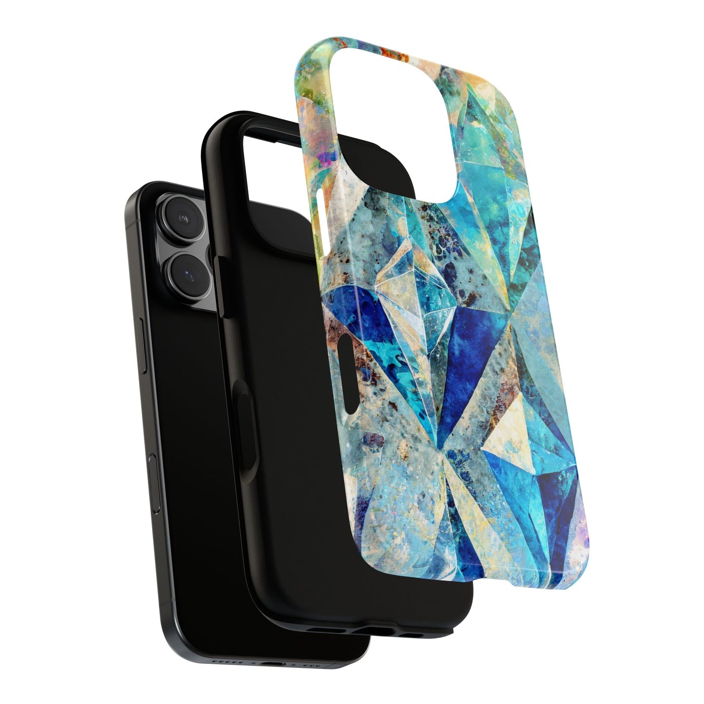 Diamond Blue Abstract Tough Phone Case