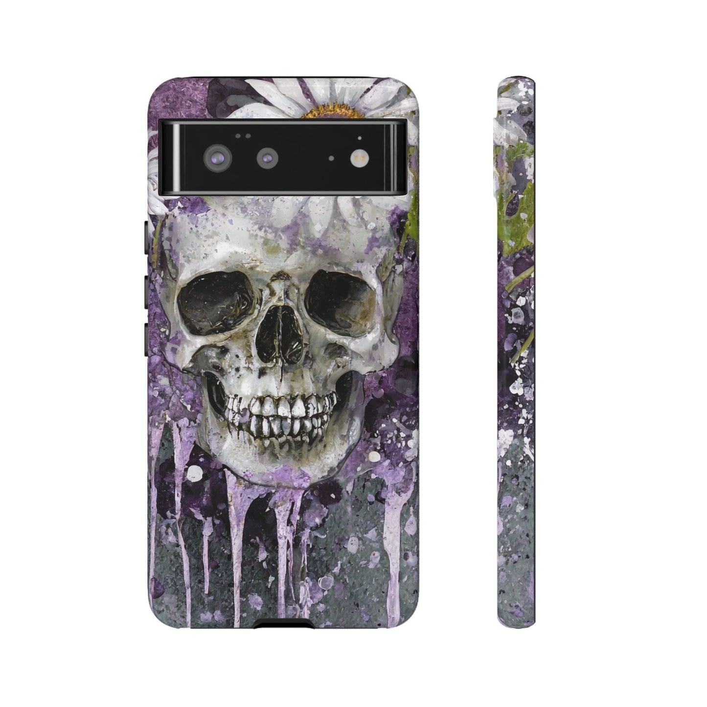 Plum Skull and Daisy Tough Phone Case