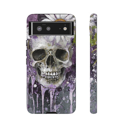 Plum Skull and Daisy Tough Phone Case