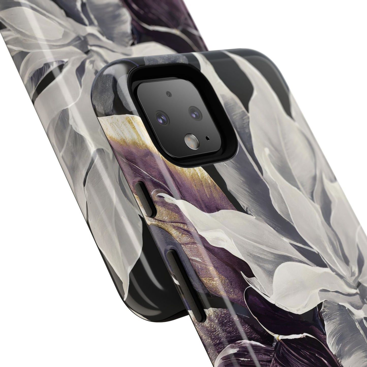 White & Plum Floral Tough Phone Case