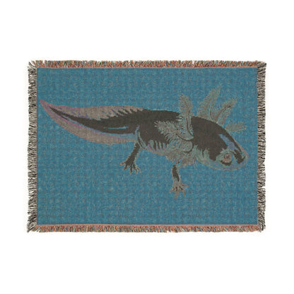 Axolotl Woven Cotton Fringe Throw Blanket