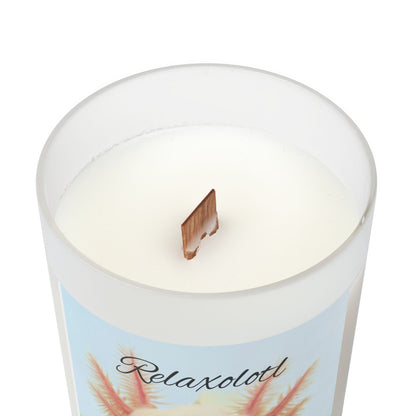 Relaxolotl Crackling Wooden Wick Frosted Glass Candle (11 oz)