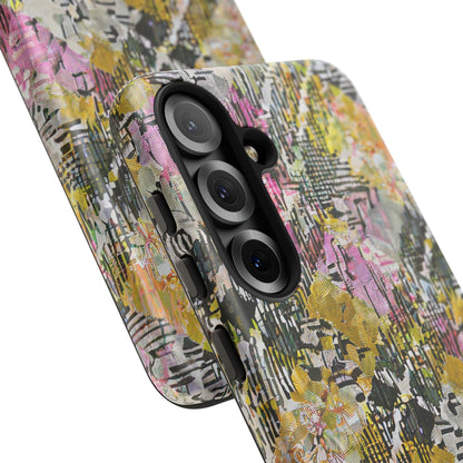 Purple Plaid Floral Artistic Tough Phone Case