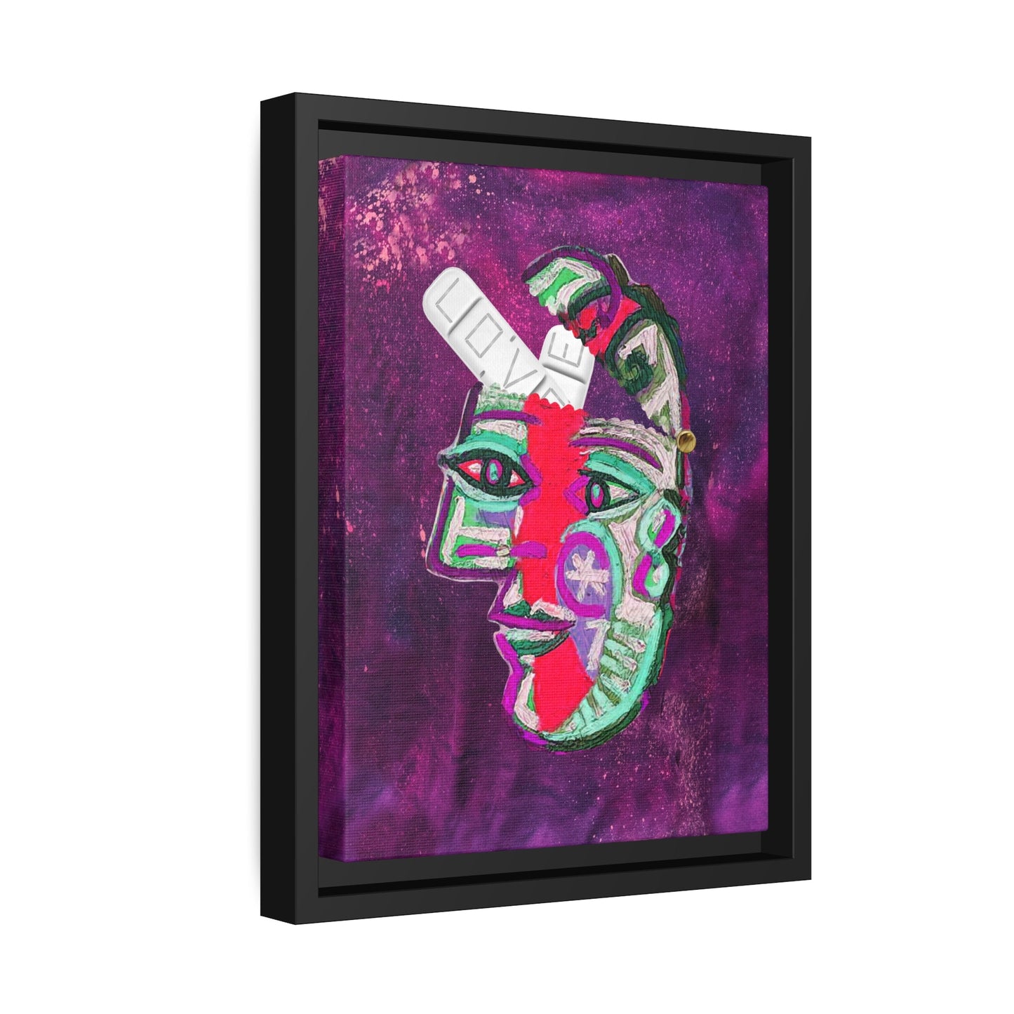 LOVE PILL PYSOP Matte Canvas, Black Frame