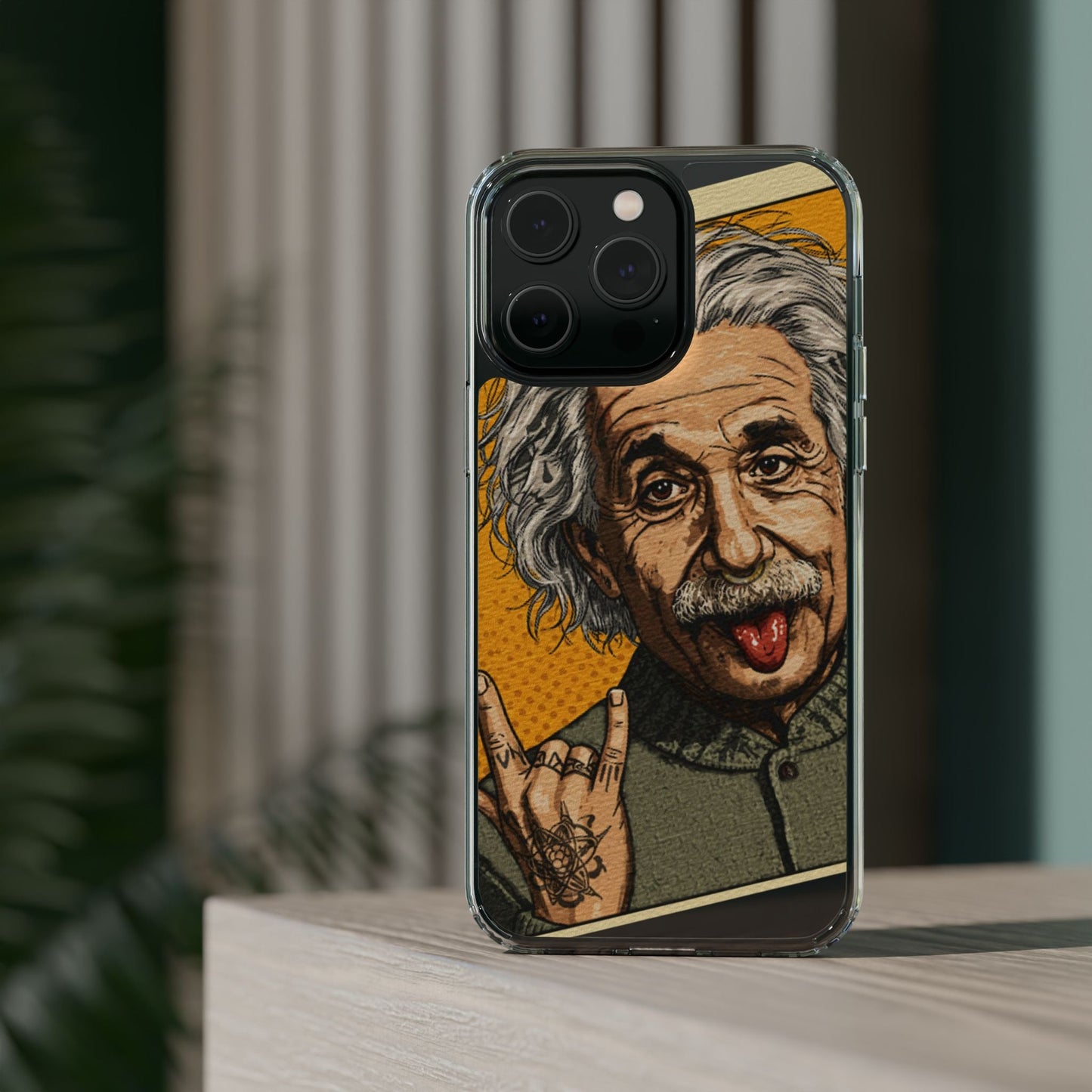 Edgy Einstein Clear Phone Cases