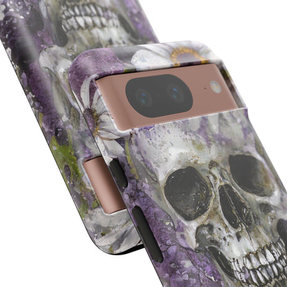 Plum Skull and Daisy Tough Phone Case