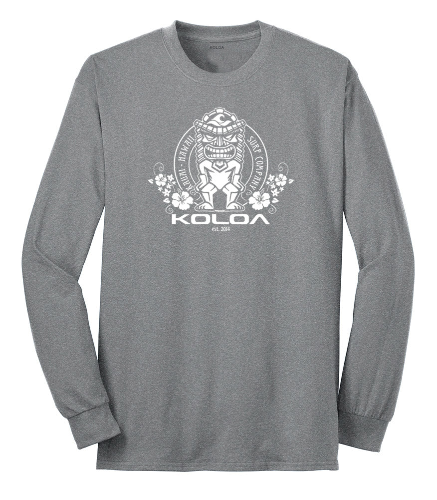 Koloa Tiki Flowers 50/50 Long Sleeve T-Shirts