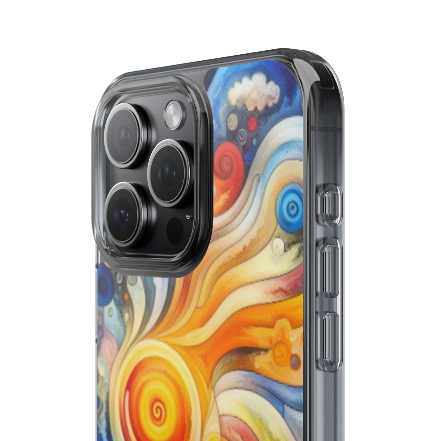 Colorful Abstract Swirl Clear Phone Case