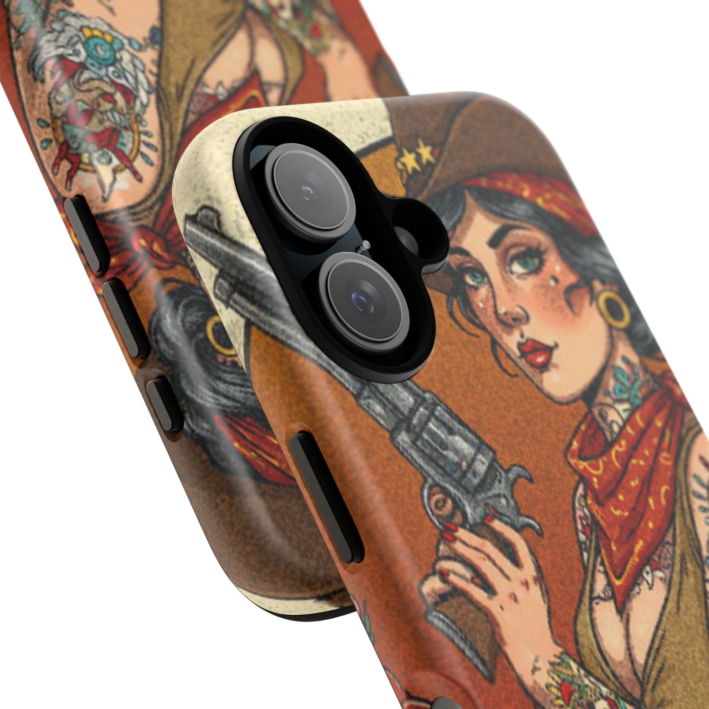 Vintage Western Tough Phone Case with Outlaw Design