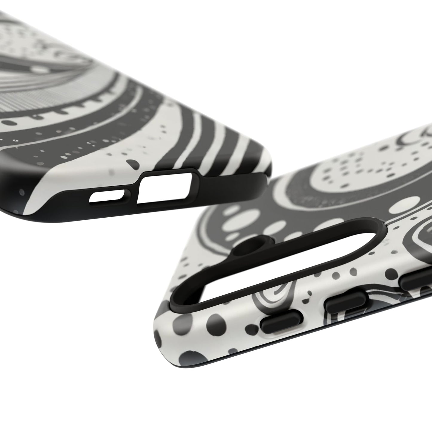 Artistic Black & White Swirl Tough Phone Case