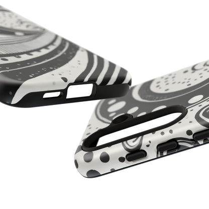 Artistic Black & White Swirl Tough Phone Case
