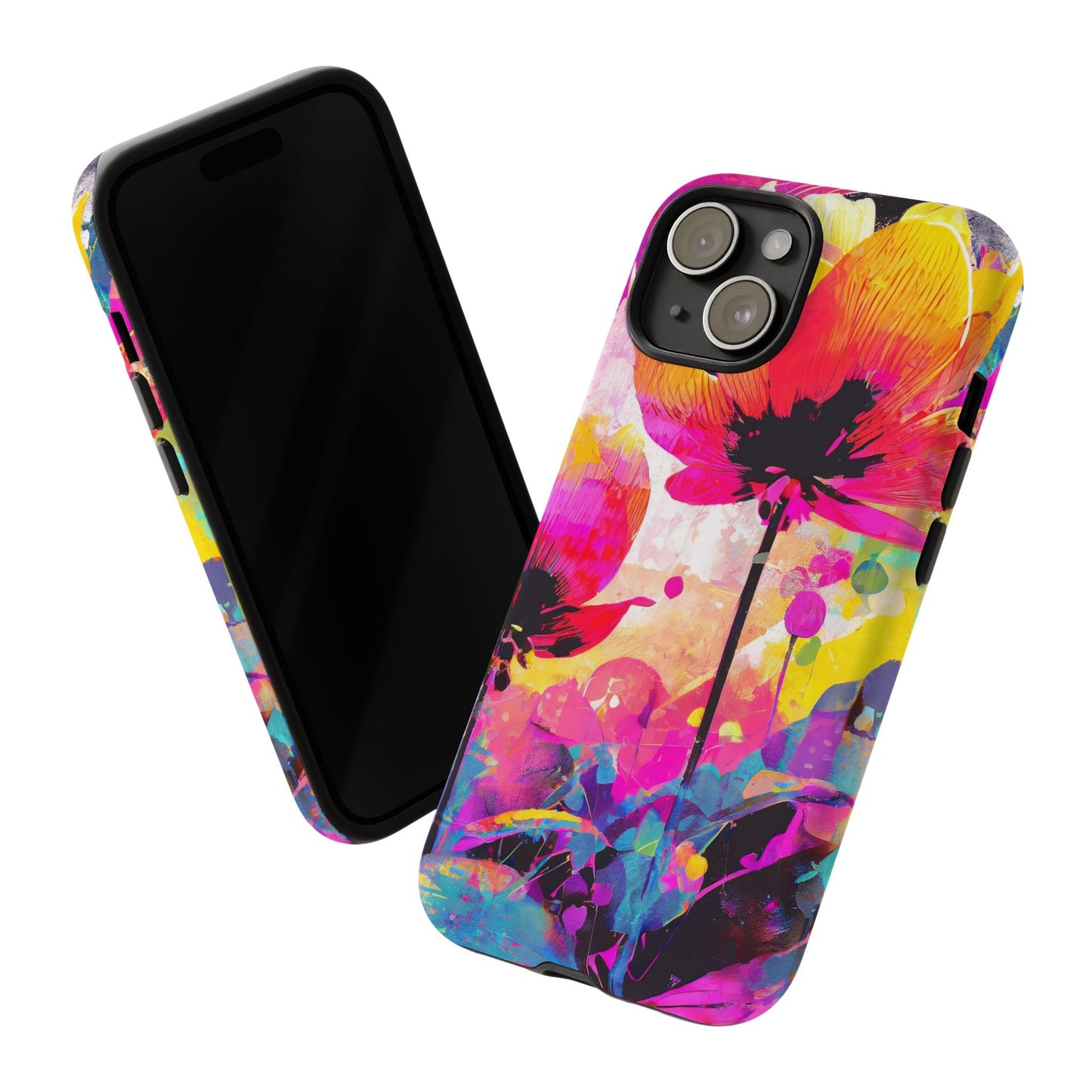Neon Floral Tough Phone Case