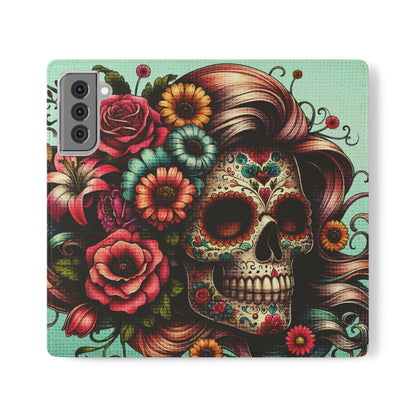 Sugar Skull Flip Wallet Phone Case