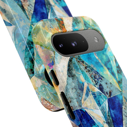 Diamond Blue Abstract Tough Phone Case