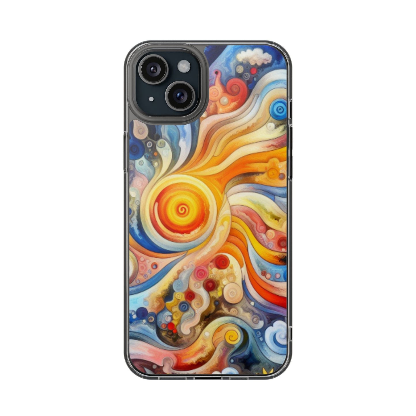 Colorful Abstract Swirl Clear Phone Case