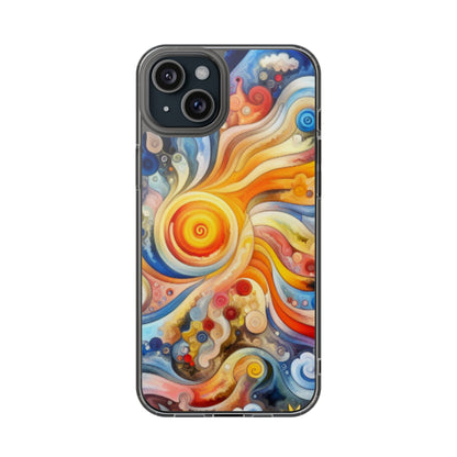Colorful Abstract Swirl Clear Phone Case