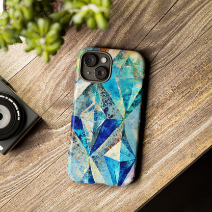 Diamond Blue Abstract Tough Phone Case