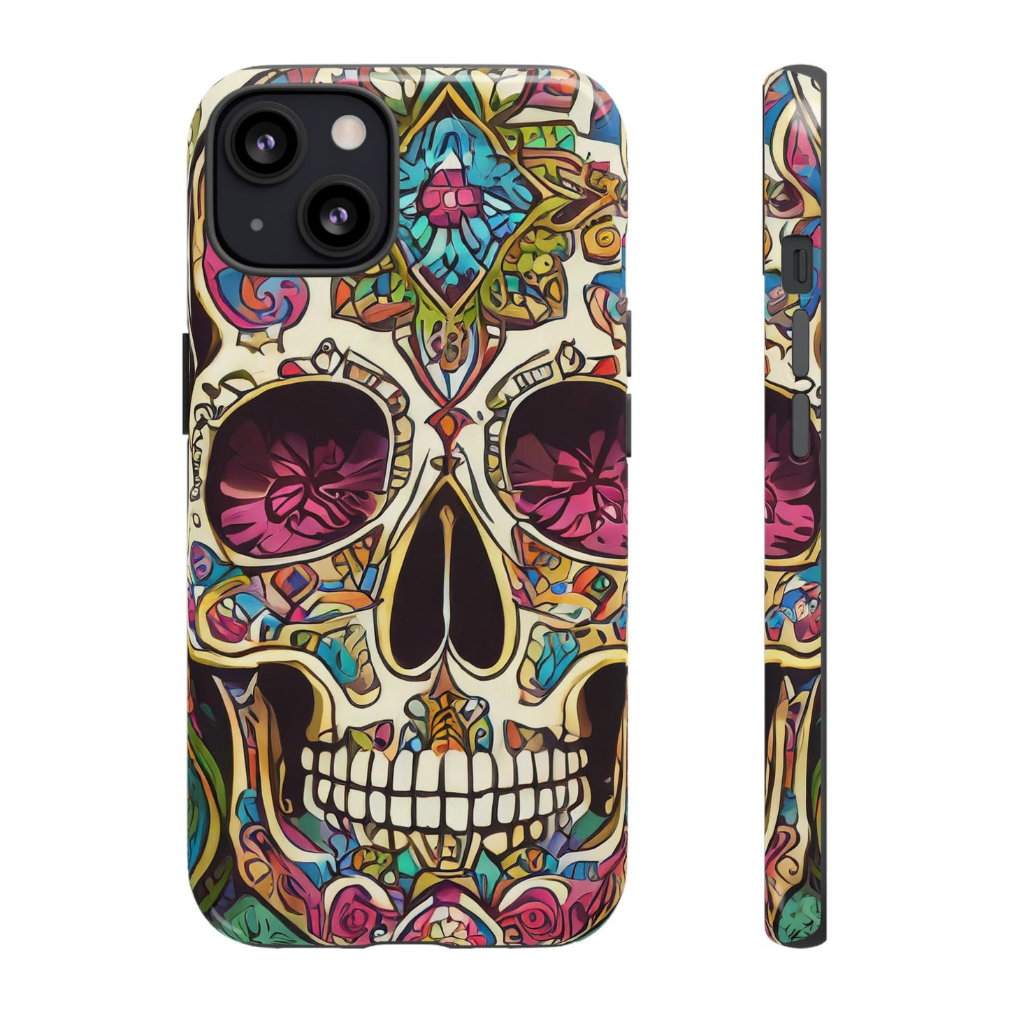 Colorful Sugar Skull Tough Phone Case