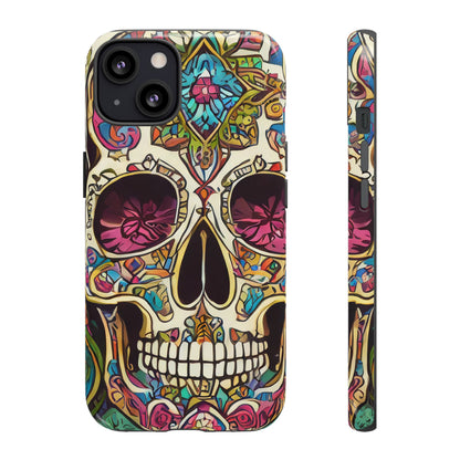 Colorful Sugar Skull Tough Phone Case